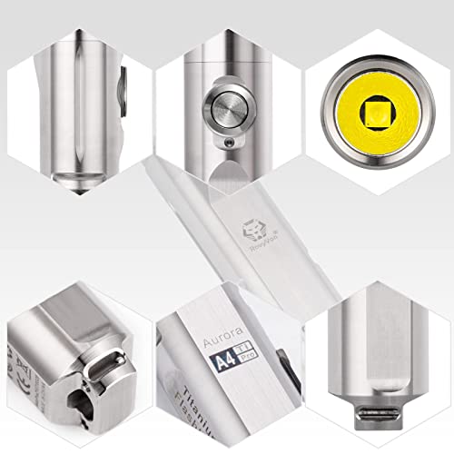 Titanium Keychain Flashlight 650 Lumens USB C Rechargeable - B Variation