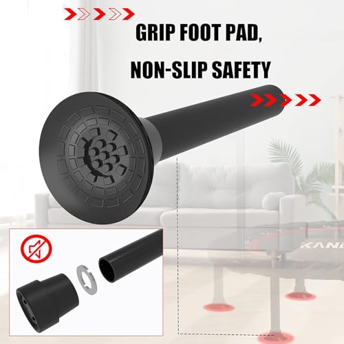 48-Inch Folding Mini Fitness Trampoline with Handle - Black, 330lbs Capacity