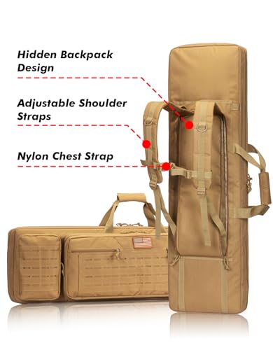 42-Inch Double Rifle Case with MOLLE System - Flat Dark Earth Variation