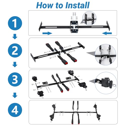 Universal Golf Cart Seat Belt Kit for EZGO Yamaha Club Car - Safety & Easy Install
