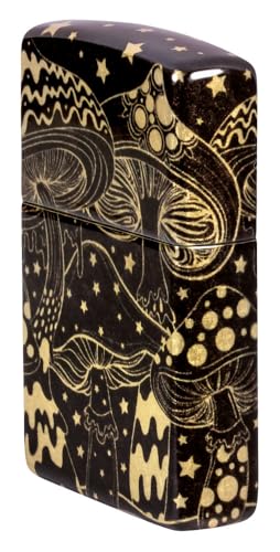 Zippo Mushroom Drift Design 540 Tumbled Brass Windproof Pocket Lighter - Unique Psychedelic Pattern