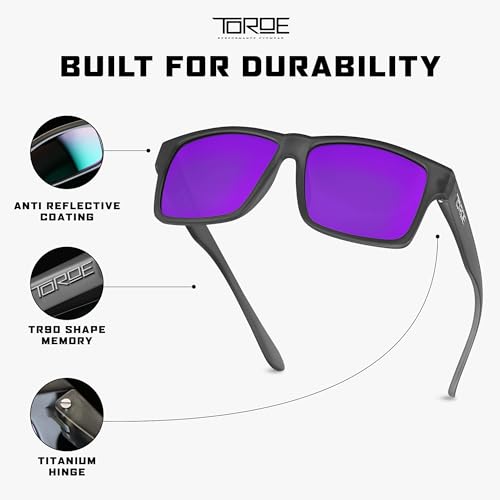 Unisex Polarized Full-Frame Sunglasses - TR90 Frame UV Protection Frost Grey & Purple