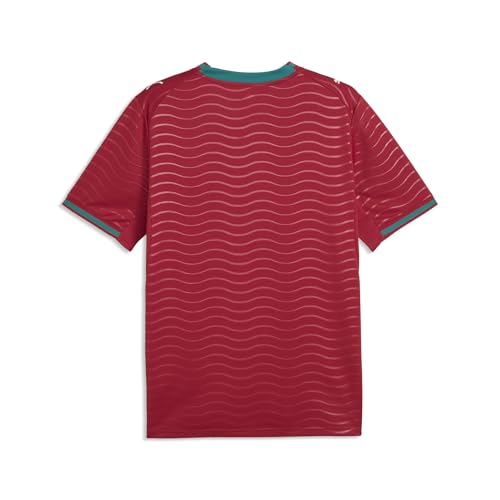PUMA Portugal Home Jersey Men's Crew Neck Short Sleeve Soccer Shirt XX-Large Club Red-Green Lagoon