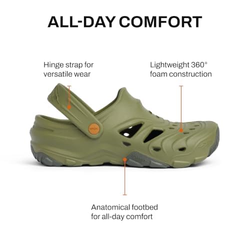 SITKA Ranger Camp Water Shoes for Men - Lightweight Foam Water Sports Footwear, Pine Green 10