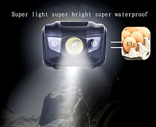 Waterproof LED Headlamp 3-Pack with Red and White Lights for Camping Hiking Running