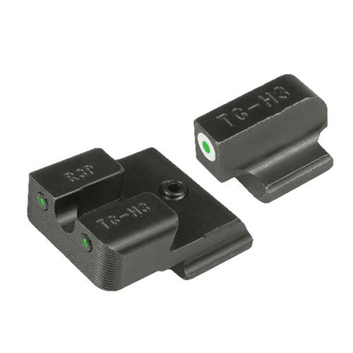 TRUGLO Tritium Pro Handgun Night Sights, Compatible with Ruger Handguns Compact Durable Glow-in-The-Dark Front & Rear Gun Sights with White Focus Lock Front Ring