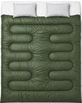 MalloMe Double Plush Comfort Sleeping Bag for Adults & Kids 32-65°F - Green