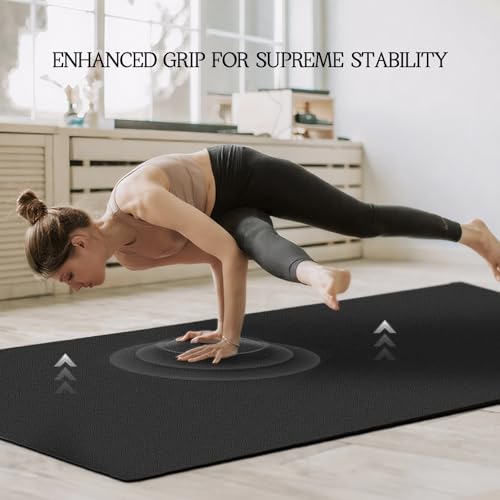 Extra Large Yoga Mat 6'x4' 8mm Thick Non-Slip Exercise Mat for Home Workouts