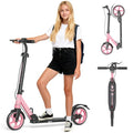 Pink Foldable Kids & Teen Kick Scooter with Dual Brakes & Front Suspension