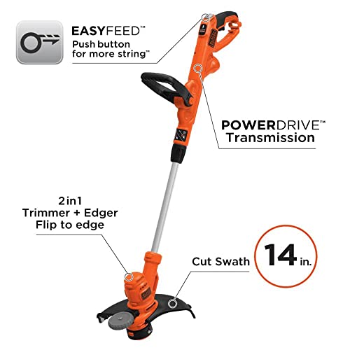 BLACK+DECKER 14-Inch Electric String Trimmer & Edger, 6.5 Amp, Model BESTE620 - Lightweight & Adjustable