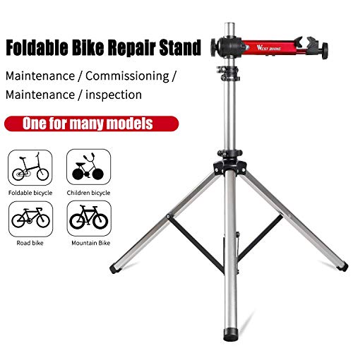 West Biking Silver Bike Repair Stand - Foldable, Adjustable, 85 Lb Capacity