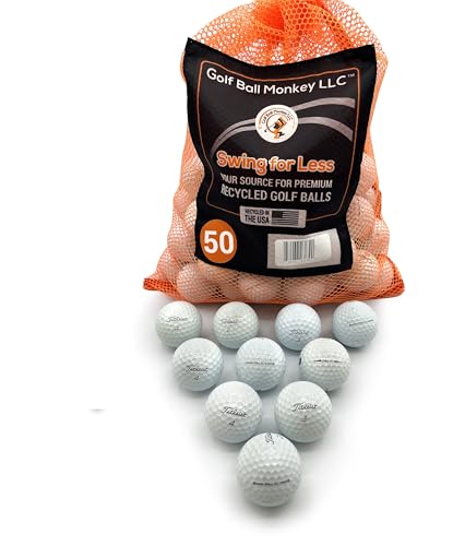 White 50-Pack Recycled Golf Balls for Titleist ProV1 & Pro V1X - Near Mint
