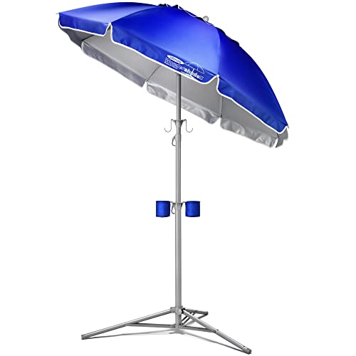 Wondershade Royal Blue Portable Sun Shade Umbrella with Tripod Base & Accessories