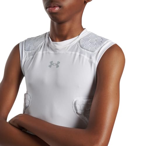 Under Armour Gameday Pro 5-Pad Youth Football Compression Shirt White Camo Large