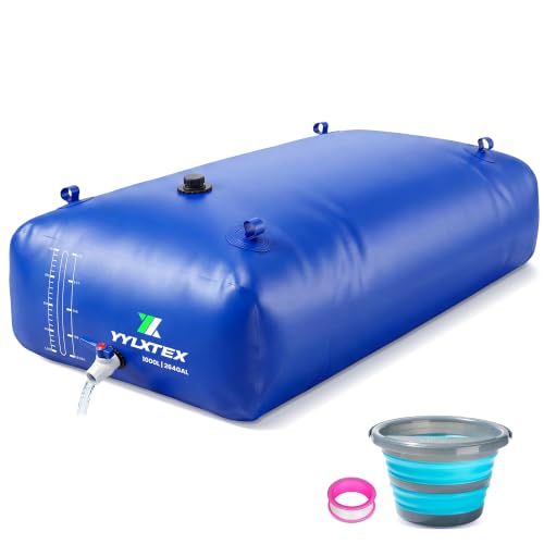 YYLXTEX 264 Gallon Blue Collapsible Water Bladder Tank for Camping & Emergency