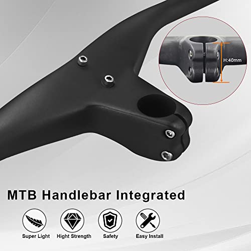 Carbon MTB Handlebar Integrated Bar and Stem 760mm No Logo