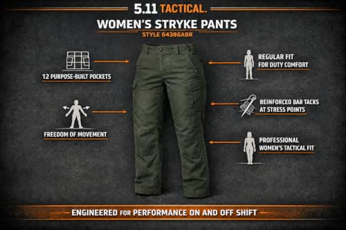 5.11 Tactical Women's Stryke Cargo Pants Black, Law Enforcement Workwear