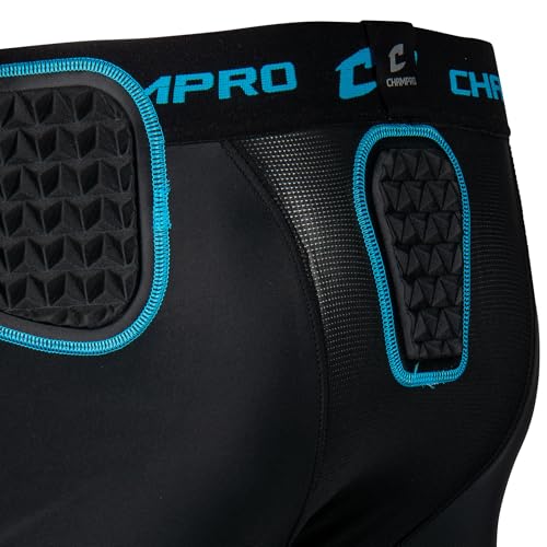 Unisex Bull Rush Girdle with 7 Padding Support - Black & Optic Blue, Medium