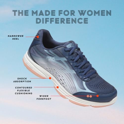 Women's Devotion Plus 3 Walking Shoes Navy 7.5 – Comfortable Fitness Sneakers
