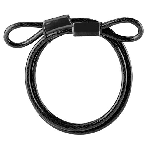 27 Inch Vinyl Coated Double Looped Steel Cable - Black, 15mm Super Duty