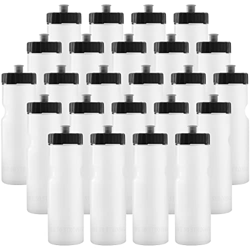 50 Strong 22 oz Bulk Water Bottles - Clear, 24-Pack Sports Squeeze