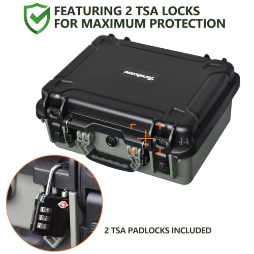 Turokacase 5-Handgun Pistol Case with Modular Foam and 22 Magazines, Waterproof & TSA-Ready