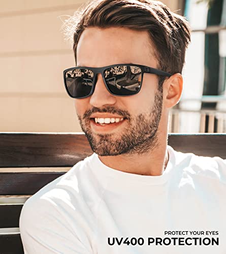 KALIYADI Polarized Sunglasses Men - Lightweight UV Protection for Driving, Fishing, Golf - Black/Green/Red