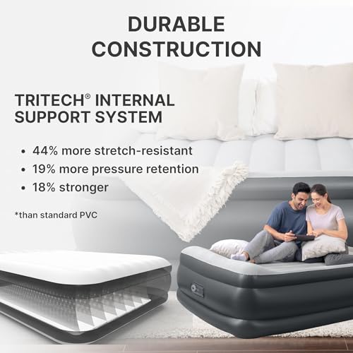 SLEEPLUX Queen Inflatable Air Mattress with Built-in Pump, Pillow & USB Charger, 22 Inch Tall