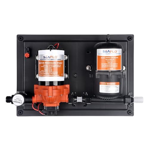 SEAFLO 33 Series Water Pump with Accumulator Tank - 115V, 3.3 GPM, 45 PSI, 0.2-Gallon for Marine RV Off-Grid Home