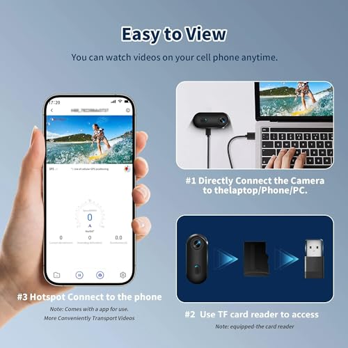 Mini Body Camera 1080P with 128GB Storage, Wearable Motorcycle POV with Waterproof Case - 128GB Cycling Kit