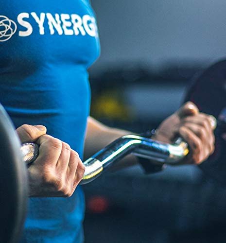 Synergee 20lb Fixed Curl Bar - Pre-Weighted Easy Curl Bar for Strength Training