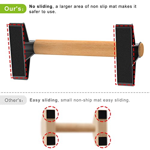 Wood Push Up Bars Parallettes for Calisthenics Handstand Training - 15.7"