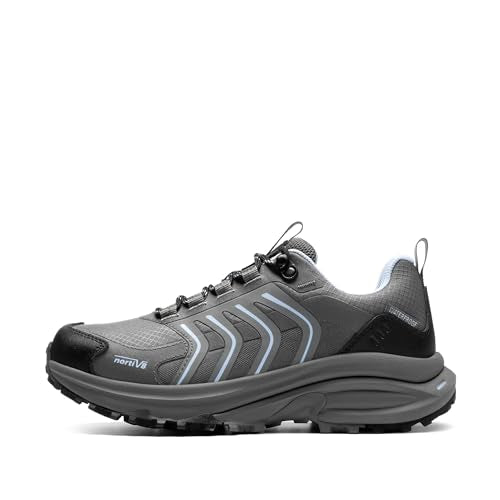 NORTIV 8 Women's Waterproof Hiking Shoes - Lightweight, Dark Grey, Size 8