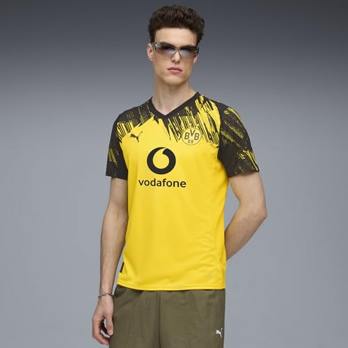 PUMA Men's Borussia Dortmund 25/26 Home Replica Soccer Jersey Large Yellow/Black