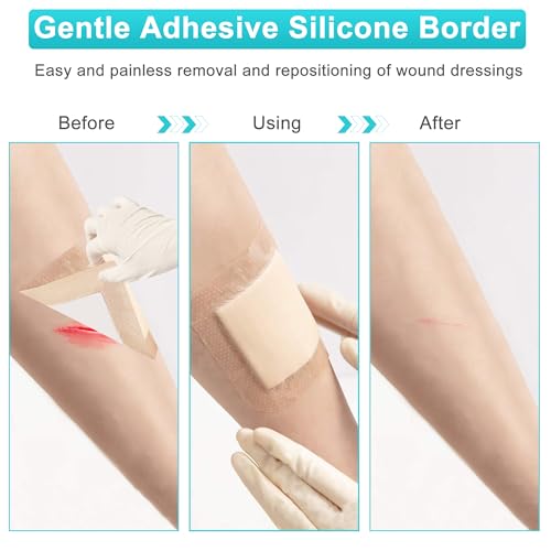 4x4 Silicone Foam Wound Dressings 10 Pack Waterproof Absorbent Bandages
