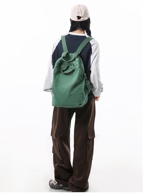 KAOBIO Grunge Hippie Boho Backpack Durable Canvas Casual Adjustable Daypack College Vintage Travel Rucksack for Women Men (Dark Green)
