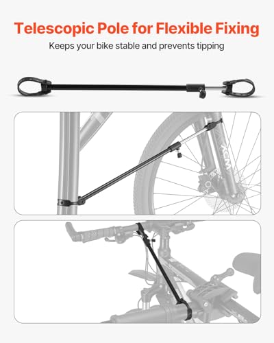 VEVOR Aluminum Bike Repair Stand 85 lb Capacity, Foldable Bicycle Maintenance Rack with Magnetic Tool Tray, Adjustable Height 40.7-64.1 in