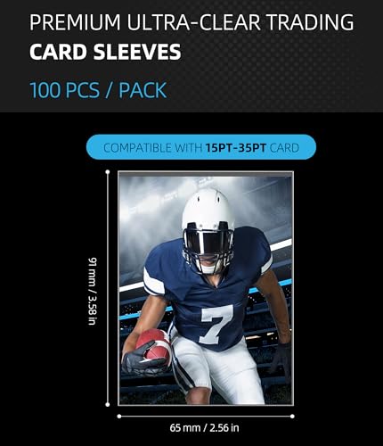 100 Count Clear Card Sleeves for Trading Cards - Acid-Free & PVC-Free