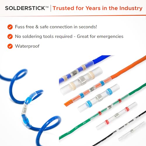 Solderstick Waterproof Heat Shrink Wire Connectors Kit 250 Pieces, 4 Sizes