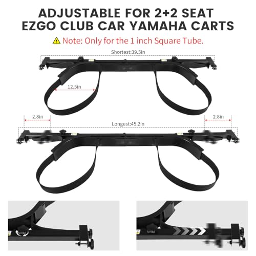 Adjustable Golf Cart Bag Holder for EZGO Club Car Yamaha 2+2 Rear Seat