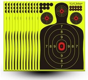 Silhouette Splatter Targets by [Brand Name] - Bright Fluorescent Yellow for Easy Visibility | 12x18 Inch for BB Guns & Airguns