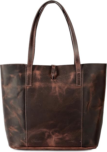 Vintage Crafts Buffalo Leather Tote Bag - Genuine Leather Handbag & Shopper Purse