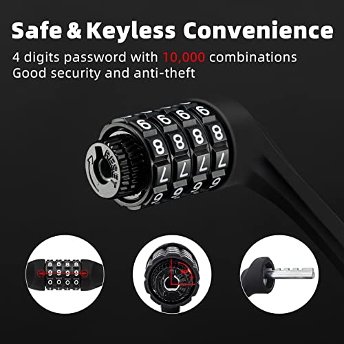 Blue Bike Cable Lock with 4-Digit Combination Anti-Theft Lightweight 1.83ft