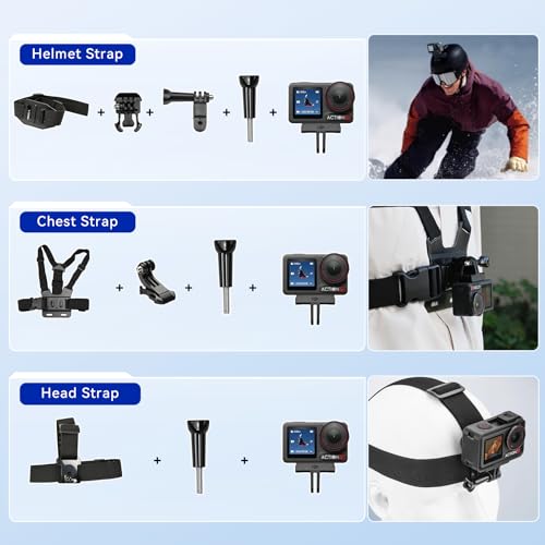 DJI Osmo Action 4 Waterproof Action Camera Bundle with 58-Piece Accessory Set, 64GB Card & Extra Battery