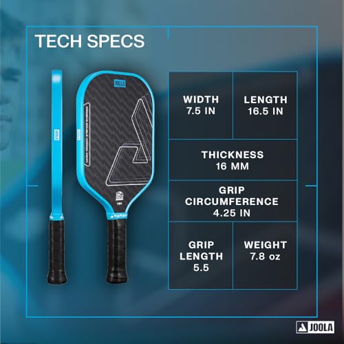 JOOLA Double Vision 16mm Pickleball Paddle - Perseus Blue, USAP Approved