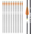 28 Inch Orange Carbon Hunting Arrows with Removable 100 Grain Tips - Pack of 12