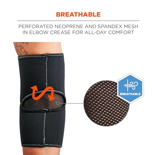 Neoprene Elbow Support Sleeve - Medium Compression, Black, ProFlex 650