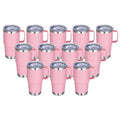 Pink 20 oz Stainless Steel Travel Tumbler with Handle - 12 Pack