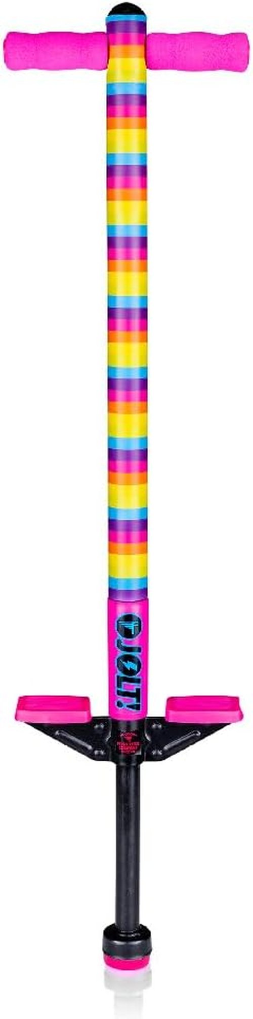 Flybar Foam Jolt Pogo Stick - Safe & Fun for Kids Ages 6+ | Supports 40-80 Pounds (Rainbow)