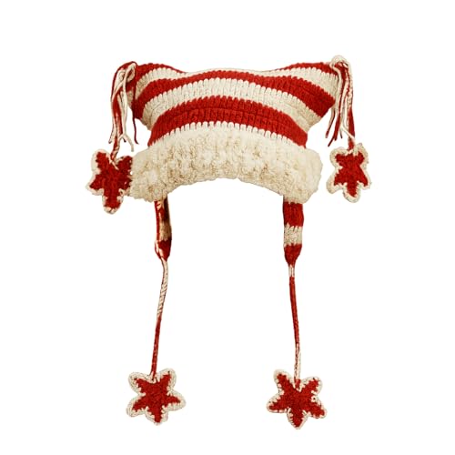 Women’s Crochet Beanie Hat with Cat Ears - Y2K Knit Accessories